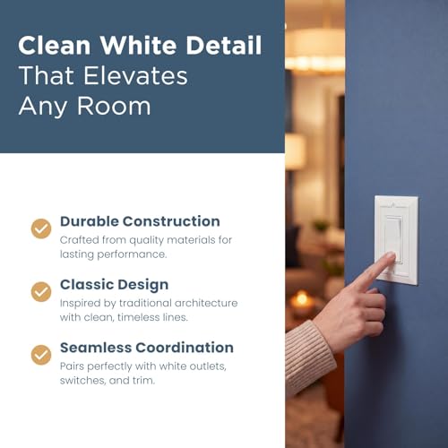 Cache-interrupteur blanc pur pour harmoniser la déco du salon - 3