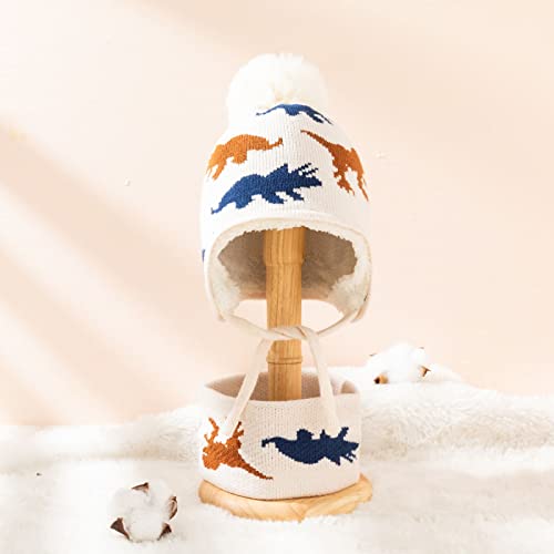 DUHGBNE Strickmütze Wintermütze Warme Weiche Wintermütze für Jungen Mädchen Feinstrick Mütze doppelt gestrickt Winter Knitted Hat Cap Kinder Beanie Tierdruck Plüsch – Bild 5
