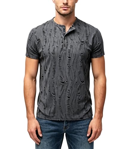 Tee shirt henley homme manches courtes casual tops mode été léger slim fit