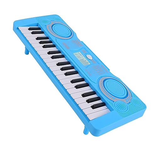 キッズキーボードピアノ コンパクトポータブル37キー電子ピアノおもちゃ子供用マルチリズム(青