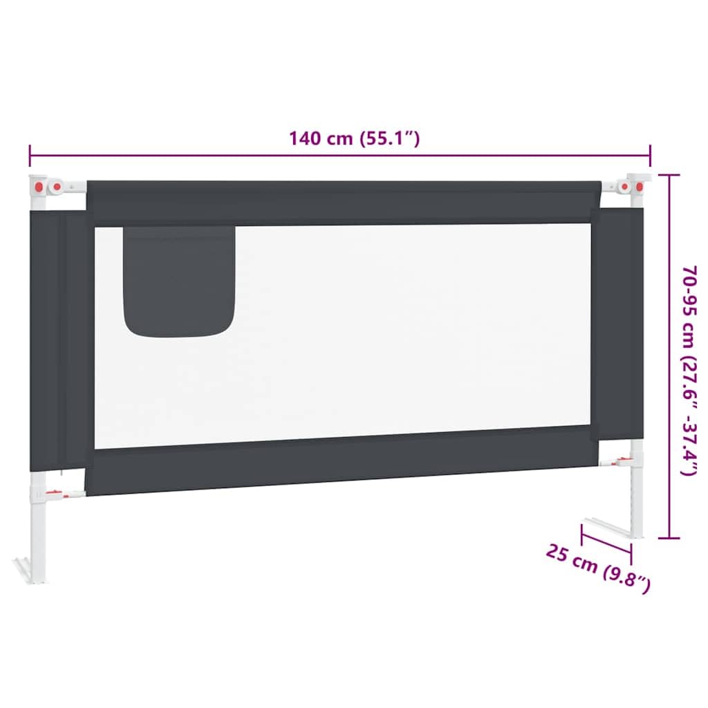 Generisch Kleinkind-Bettschutzgitter Dunkelgrau 140x25 cm Stoff,Baby & Kleinkind,Babysicherheit,Baby-Bettschutzgitter,10228