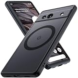 【MagSafe対応・指紋ゼロ】Google Pixel 7A 用 ケース マグネット搭載 [ ストラップホール付き] [ソフトシリカゲルバンパー] 半透明 米軍MIL規格 耐衝撃 ワイヤレス充電対応 黄変防止 指紋防止 マグセーフ対応 スマホケース ピクセル7A カバー「ブラック」