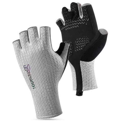 Image of HEAVENGLOW Men's Summer Half-Finger Cycling Gloves Anti-Slip Shock-Absorbing Breathable Touchscreen Road Bike Gloves S Grey