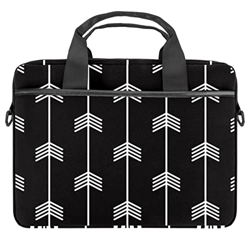 Sacoche pour ordinateur 13-14.5" noire à flèches blanches housse bandoulière portable