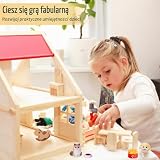Domek dla lalek, 13 sztuk, drewniane lalki, do domku dla lalek, gięte lalki z kotem i psem, drewniane lalki do domku dla lalek, dla rodziny, akcesoria do domku dla lalek, akcesoria na prezent