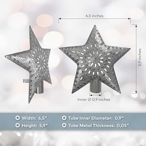 BCD Sapin Perforé Étoiles 14 cm, objet déco Noël de table - 5