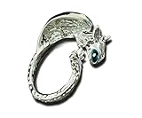 Whimsical Silver Flying Dragon Ring - Unique Animal Shape Design, Adjustable Index Finger Ring for Men or Women, Cute Personality Statement Jewelry, Niche Fashion Accessory (Large Wing Silver)