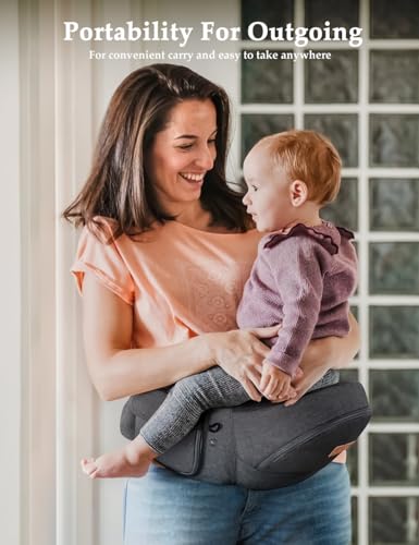 besrey Baby Hip Carrier, Adjustable Waist Belt Carrier, Ergonomic M Position Baby Hip Seat Carrie, Up to 44lb, Easy Fold Up, Infant Hipseat with Fanny Pack - Thumbnail 2