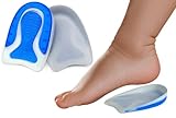 Beautulip Heel Cups for Kids & Petite Women - Soft Gel (TPE) for Sever’s Disease, Growing Pains & Plantar Fasciitis - Shock Absorbing Inserts for Sports Cleats & Sneakers - Sizes 3-7/4-8(2 Pairs)