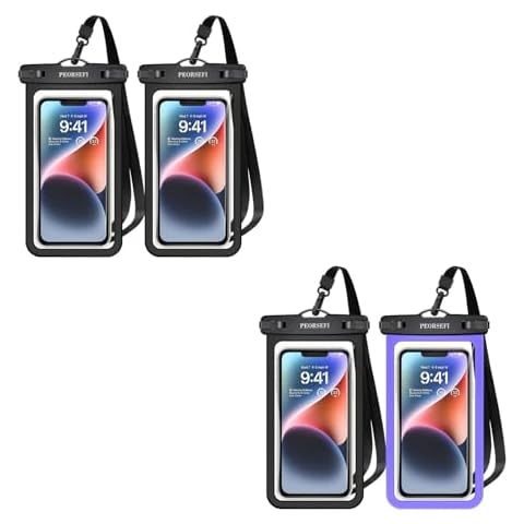 Universal Waterproof Phone Pouch, PEORSEFI iPhone Waterproof Case Compatible for iPhone 13 12 11 Pro Max XS XR X 8 7 6S Galaxy S21 S20 Samsung Note Up to 7.0", IPX8 Waterproof Cellphone Dry Bag-4 Pack Cover
