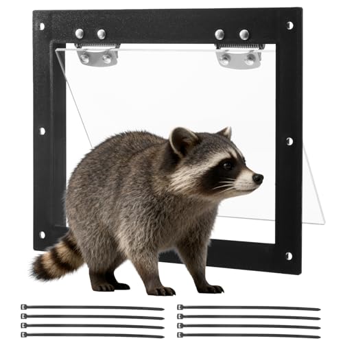 Raccoon One Way Eviction Door 12.6Inch Large Size Contactless Animal Excluder Trap Easy to Install for Attics Under Decks Farm and Chimneys