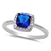 Simulated Blue Sapphire & Cubic Zirconia Fashion .925 Sterling Silver Ring Sizes 4-10