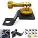 HTTMT- Motorcycle Rearview Mirror Camera Mount Bracket Holder Compatible With GoPro Hero 7/6/5/4 In Gold [P/N: GZSP-SP-015]