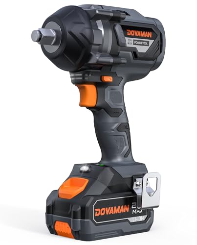 DOVAMAN TITANCE X8 Clé À Chocs Sans Fil 20V – Couple Élevé 1200 Nm, Moteur Brushless, 1/2 Électrique Avec Batterie 4,0Ah, 5 Douilles Et Chargeur Rapide Pour Réparation Automobile