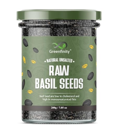 Image of Greenfinity Basil Seeds & Gond Kateera Combo | 200g Sabja Seeds + 100g Tragacanth Gum | Summer Body Coolant | Digestion & Weight Management | 100% Natural | FSSAI Certified