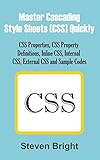  Master Cascading Style Sheets (CSS) Quickly: CSS Properties, CSS Property Definitions, Inline CSS, Internal CSS, External CSS and Sample Codes