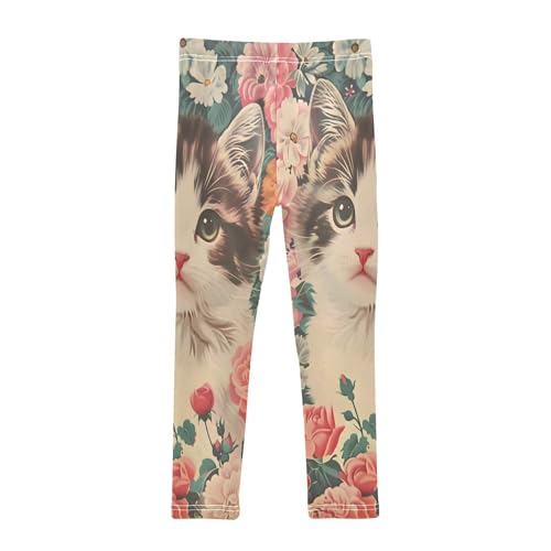 Toddler Girls Leggings Printed Yoga Pants Leggings Cuddly Cat for Kids2