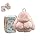 BOVVSKY Bunnylulu Keychain with Box, Bunnylulu Keychain with Tin, Bunny Cute Plush Key chain (Peach Pink)
