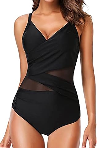 Laorchid strój kąpielowy dla kobiet push up strój kąpielowy damskie wysoki stan seksowne strój kąpielowy dla kobiet Padded Czarny z siateczką w talii M