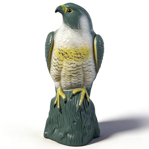 Hausse Scarecrow Eagle Fake Hawk Decoy Statue Scare Birds Away Plastic Deterrents Garden Protectors Bird Repellent Nature Enemy Bird Repellent for Outdoor Garden Yard