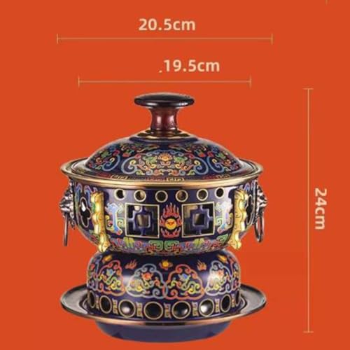 Olla china de cobre para 2-4 personas color azul miniatura 7