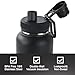 Navigate 32 oz Insulated Stainless Steel Sports Water Bottle with Spout & Handle Lids,Wide Mouth Water Jug with Double Walled Leak Proof Keep Cold for 24 Hrs Hot for 12 Hrs,Black