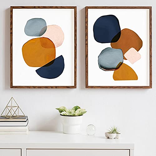 Affiche aquarelle moderne lot de 2 posters abstraits 50x70 cm sans cadre pour salon