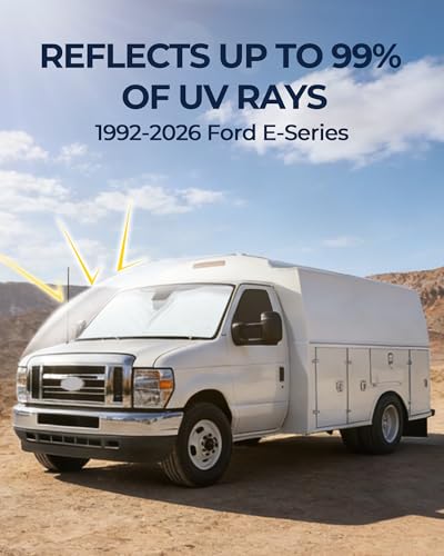 Image of for Ford E-Series 1992-2026 Windshield & Side Window Sun Shade, Window Covers Accessories for E-150 E-250 E-350 E-450 Van Motorhome, UV Blocker & Heat Protector, 3Pcs Window Shades for Privacy Napping