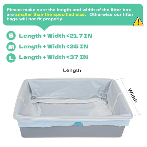 60 peças de forros de caixa de areia para gatos, saco de caixa de areia, G (94 x 45 cm) azul