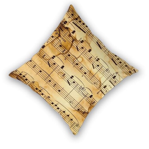 Taies d'oreiller carrées notes de musique lot de 2 pour lit - 4