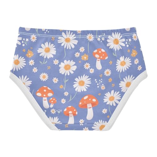 Wusikd Daisies Girls' Underwear Cotton Mushrooms Girls Briefs Soft Toddler Underwear 2T2