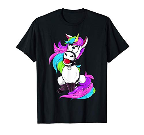 BDSM Licorne - Bondage Brat Ageplay Humor Cartoon Comic T-Shirt Cover
