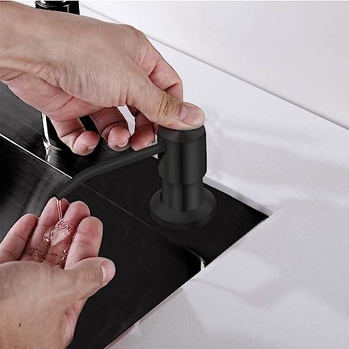 Image of Soap Dispenser for Kitchen Sink, Countertop Soap Dispenser Pump, 47 inch Silicone Extension Tube Connect to The Soap Bottle Directly, Say Goodbye to Frequent Refills (Black)