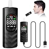 Alaoo Etilometro, Etilometro Portatile, Professionale Ricaricabile Alcol Test Digitale, Etilometro Digitale LCD ad Alta Precisione, Dotato di 20 Bocchini, Adatto per Uso Domestico e Personale