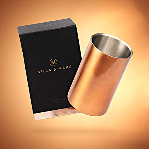 Villa & Marx Wine Chiller - Elegant Champagne Bucket with Copper Finish - Insulated Wine Bottle Cooler Without Ice - Double Walled Wine Chiller Bucket, Fits And Cools All Bottles - Thumbnail 2