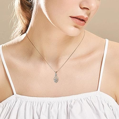WOAINI Moissanite Pendant Necklaces for Women Wife Mom, 925 Sterling Silver 0.44 Cttw VVS1 Moissanite Flower Pendant with 18" Chain 2" Extender, Birthday Anniversary Christmas Holiday Jewelry Gift2