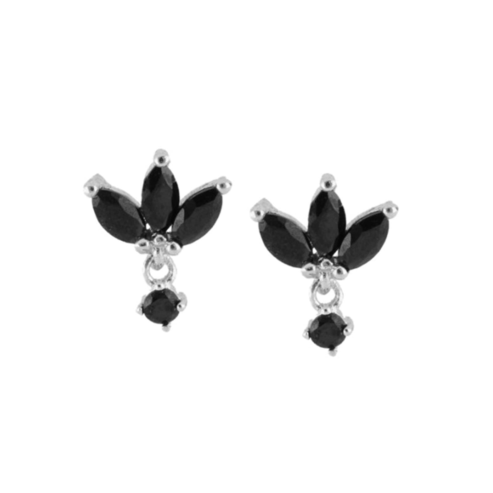 Winzige Ohrstecker für Frauen, Silberohrstecker für Frauen, Tragus-Ohrstecker, einfache Blätter mit Marquise-Zirkonia