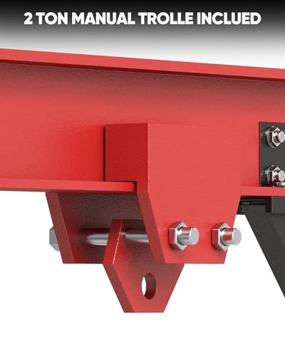 Dkenicor 2 Ton Gantry Crane, 9.06FT Max Width, 5000 Lb Portable Shop Lift Hoist with 2 Ton Manual Trolley, 8.2-12.5ft