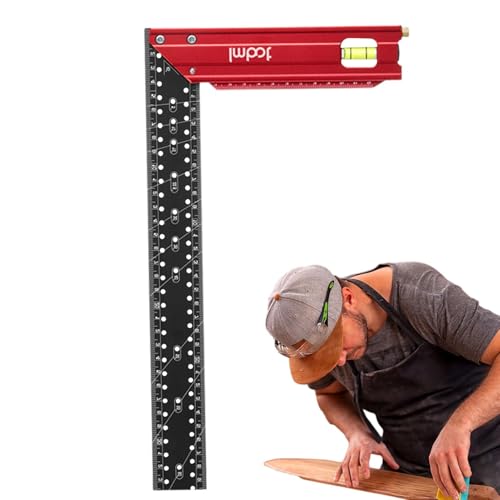 Houtbewerkingsmarkeringsgereedschap – houtbewerkingsmeetgereedschap, markeermes, houtbewerkingsliniaal | multifunctioneel houtbewerkingsgereedschap van aluminiumlegering, vierkant Wen-L