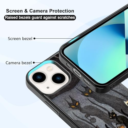 Coque antichoc iPhone 13 Mini chat noir Halloween style funky rétro - 2