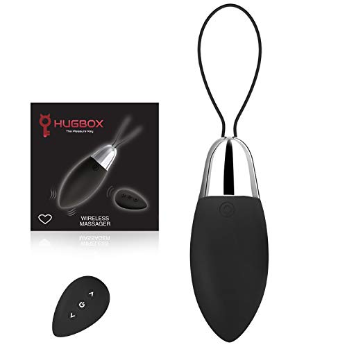 HUGBOX DIAMANTE Huevo Vibrador a Control Remoto Inalámbrico, Juguete Sexual con Mando, Juguete Erótico, Sex Toy Mujer, Satisfayer, 11 Programas. Silencioso, Suave, Potente, 100% Waterproof (Negro)