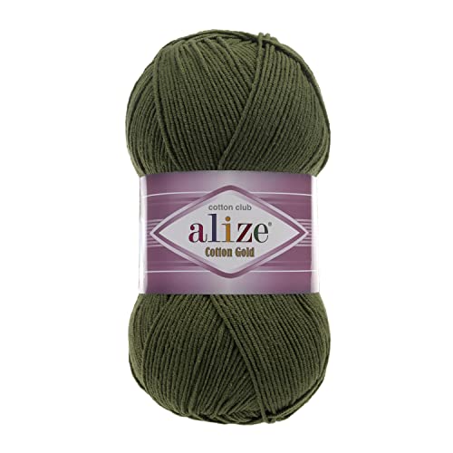Image of 55% Cotton 45% Acrylic Alize Cotton Gold Yarn 1 Skein /Ball 100 gr 360 yds (29 - Forest Green)