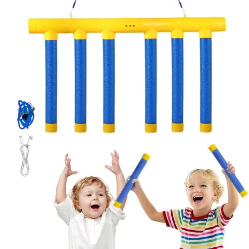 comepew Reaktionstraining Spielzeug, 2026 Neu Fallende Stöcke Spiel, Catching Sticks Game Reflex mit 3 Einstellbare Geschwindigkeiten Challenge Spiel Reflective Drop Stick Challenge Game Set (Gelb)