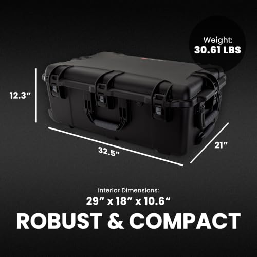 Image of NANUK 963 Waterproof Camera Hard Case with Padded Dividers & Wheels | 32.5 inch x 21 inch x 12.3 inch, Protects Camera & Valuable Gear during Transport, Customizable Dividers, Lockable, Black