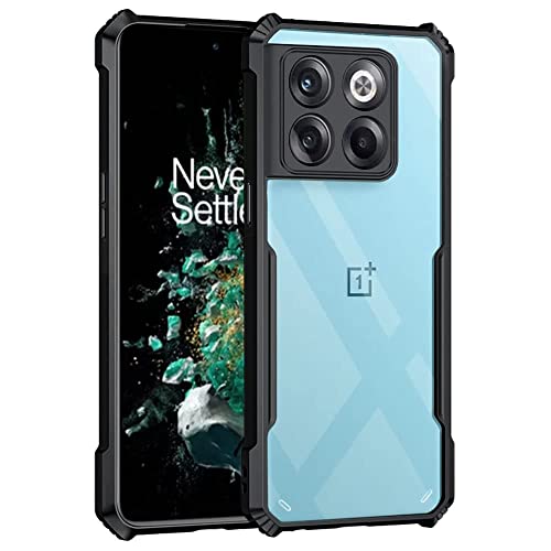 Image of WOW IMAGINE Poly Carbonate + TPU Shockproof Crystal Clear Oneplus 10T 5G Back Cover Case | 360 Degree Protection | Protective Design | Transparent Back Cover Case For 1+ Oneplus 10T 5G (Black Bumper)
