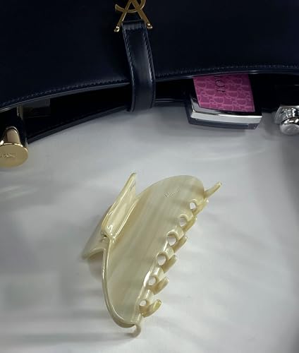 Hana Mia Large Creme Glossy Claw Clip (Single) — view 7
