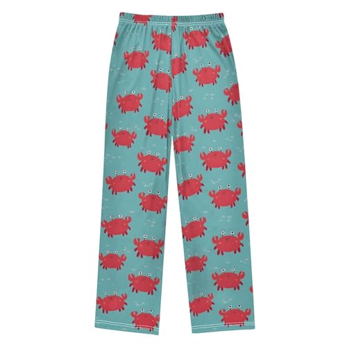 ALAZA Red Crab Blue Pajama Lounge Pants Long Sleep Pajama Bottoms with Pockets2