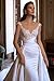 Ivory Mermaid Wedding Dresses for Bride Simple Lace Appliques Satin Wedding Gowns V Neck Button Back Bridal Gowns for Women Ivory 2