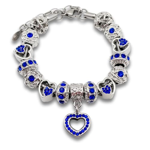 BELLA'S YARD Birthstone Bracelets, Gifts for her, Charm Bracelet for Women, 100% Stainless Steel, Water & Tarnish Resistant, Ideal Anniversary or Birthday Gift for Wife, Jewelry for Mom Girlfriend, 15 Charms Included - Adjustable, Includes Velvet Bag, Simulated Birthstone