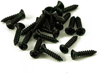 20 Pack Guitar Pickguard Backplate Jack Plate Screws Black Finish 11mm X #4